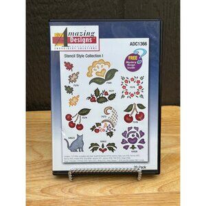 Amazing Designs Stencil Style Collection I Embroidery CD ADC1366 Windows